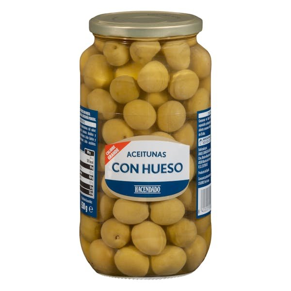 Žaliosios alyvuogės su kauliukais „Hacendado“
