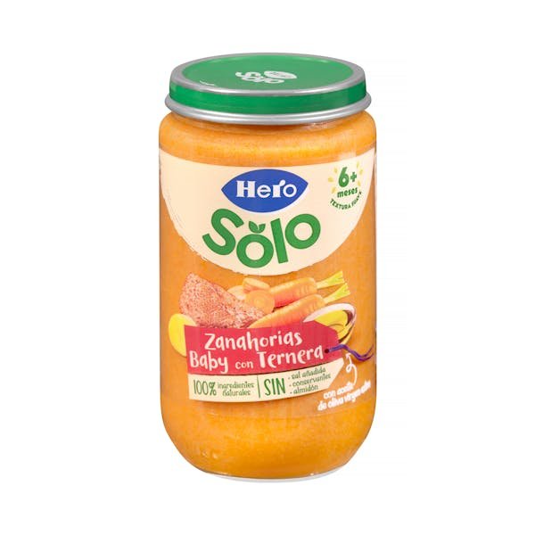 Morkų tyrelė su jautiena „Hero Solo“ nuo 6 mėn.