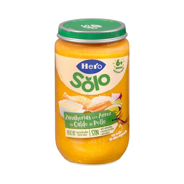 Morkų ir ryžių tyrelė vištienos sultinyje „Hero Solo“ nuo 6 mėn.