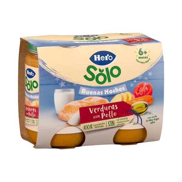 Daržovių tyrelė su vištiena „Hero Solo Buenas Noches“ nuo 6 mėn.
