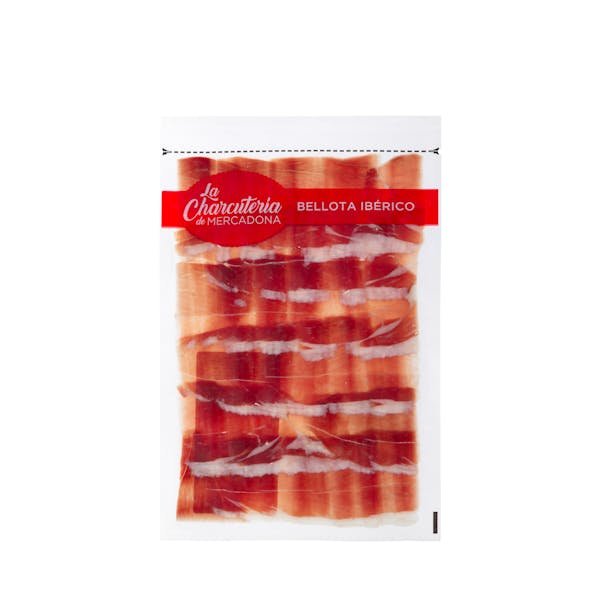 Iberiškas gilėmis šertų kiaulių kumpis („Bellota“), pjaustytas tapas griežinėliais, vakuuminėje pakuotėje
