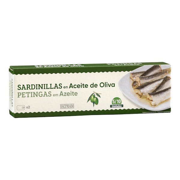Mažos sardinės alyvuogių aliejuje „Hacendado“ (5–10 vnt.)