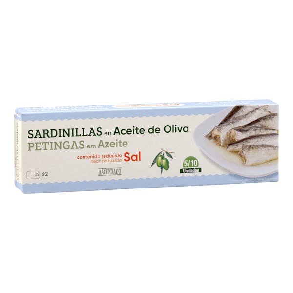 Mažos sardinės su sumažintu druskos kiekiu alyvuogių aliejuje „Hacendado“