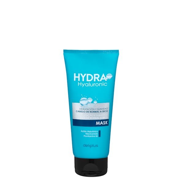 Plaukų kaukė „Deliplus Hydra Hyaluronic“ normaliems ir sausiems plaukams su hialurono rūgštimi, niacinamidu ir provitaminu B5