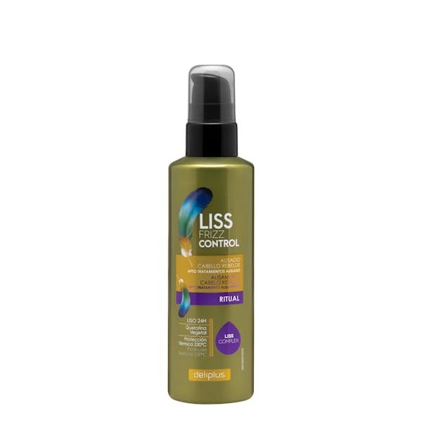 Glotninamasis plaukų kremas „Deliplus Liss Frizz Control“ nepaklusniems plaukams su vitaminu E ir keratinu, apsauga nuo karščio iki 230 °C