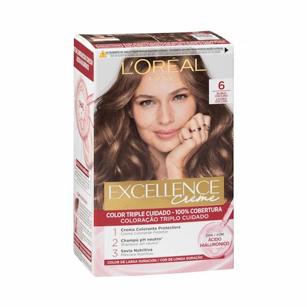 Ilgalaikiai plaukų dažai „L'Oréal Excellence Crème“ 6 – tamsiai blondinė spalva