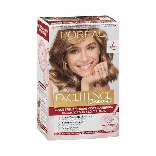 Ilgalaikiai plaukų dažai „L'Oréal Excellence Crème“ 7 – blondinė spalva