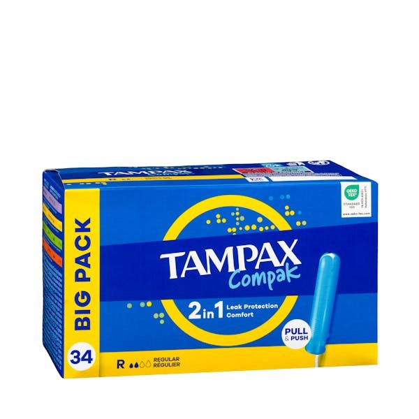 Tamponai „Tampax Compak Regular“ su aplikatoriumi