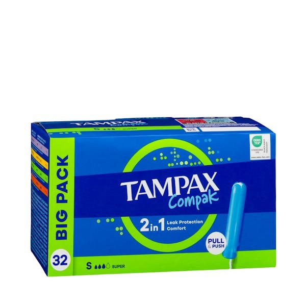 Tamponai „Tampax Compak Super“ su aplikatoriumi