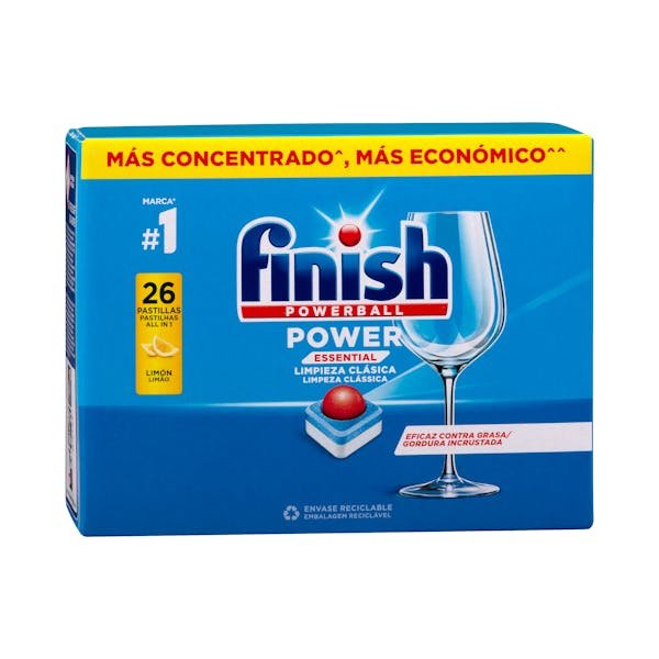 Indaplovių tabletės „Finish Power Essential Lemon“ su citrinų kvapu